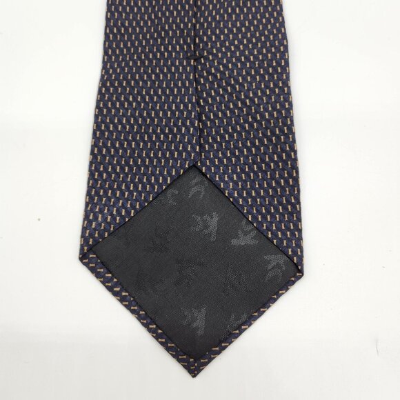 Kenneth Cole Blue Gold Geometric Men's Neck Tie Silk EUC - Picture 6 of 6